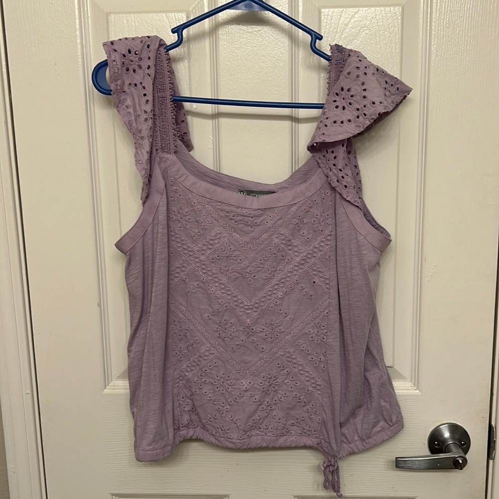 Nordstrom’s lavender top with embroidered detail